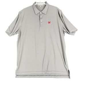 Peter Millar Summer‎ Comfort Polo Shirt Mens XL Gray Stripe Golf
